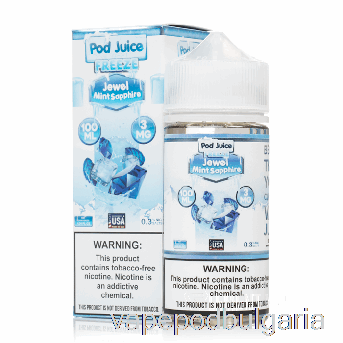 Vape Течности Freeze Jewel Mint Sapphire - Pod Juice - 100ml 0mg